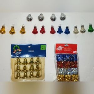 Vintage Christmas Ornaments Large Lot Hand-blown Glass Bells And Presents